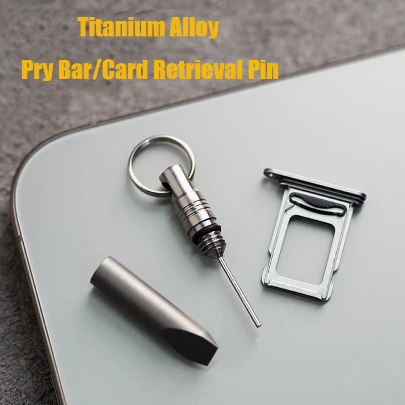 Imagem -05 - Multifuncional Titanium Alloy Card Reader Mini Pry Bar Unboxing Ferramenta Edc Outdoor Portátil Chaveiro Crowbar Gramas