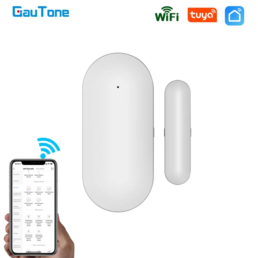 GauTone PB69 TUYA Smart Wifi Door Sensor Home Security Alert Security Alarm Window Detector APP Notification Smart Life