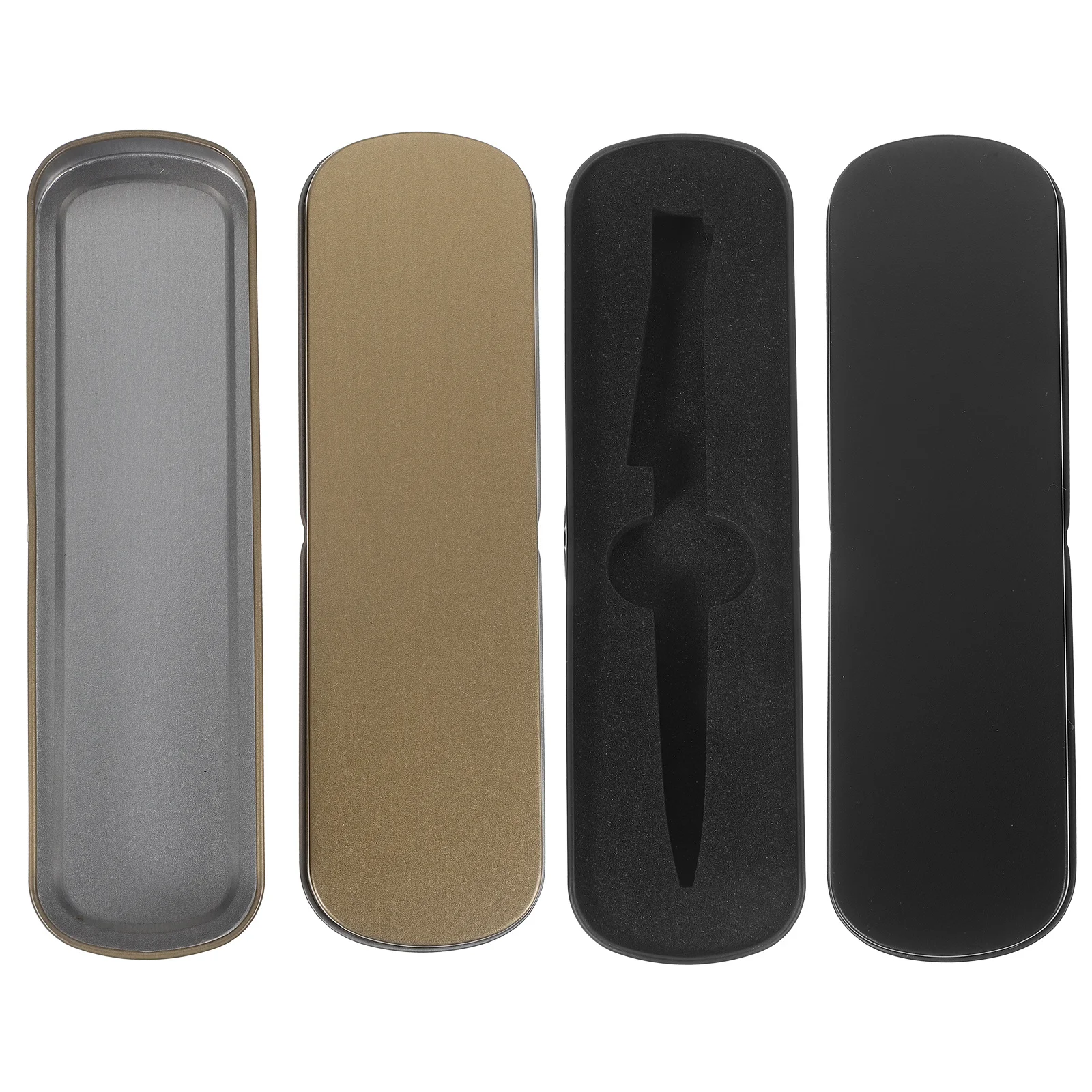 

2Pcs Stationery Box Metal Pencil Case Flat Top Open Design Strong Lightweight Container for Office School Supplies Storage Small