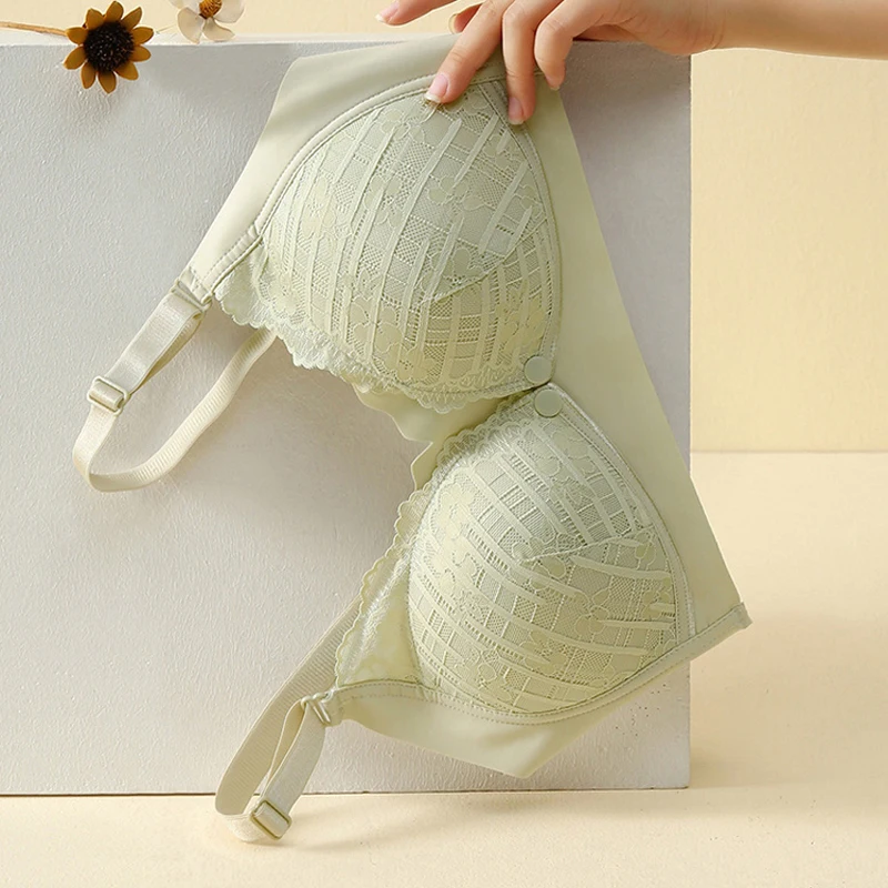 Ultra Thin Breastfeeding Bra for Pregnant Women Gathered Anti-Sagging Soft Comfortable Breathable Nursing Bra