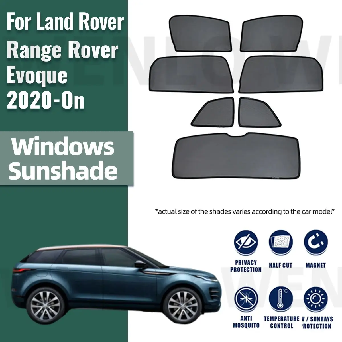 

For Land Rover Range Rover Evoque 2020-2023 Car Sun Visor Accessories Window Windshield Cover SunShade Curtain Mesh Shade Blind