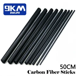 Carbon Fiber Rod 2~5Pcs 50cm Fishing Rod Repair Kit RC Airplane Kite Skeleton Handmade Tent Stand DIY Craft Matte Black 0.5~12mm