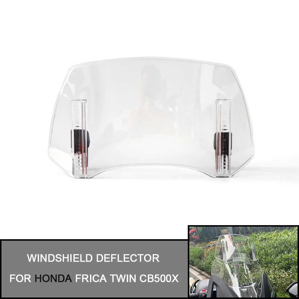 For Honda frica Twin CB500X Heighten Windshield Windscreen Motorcycle Universal Windshield Extension Adjustable Spoiler Clamp-On