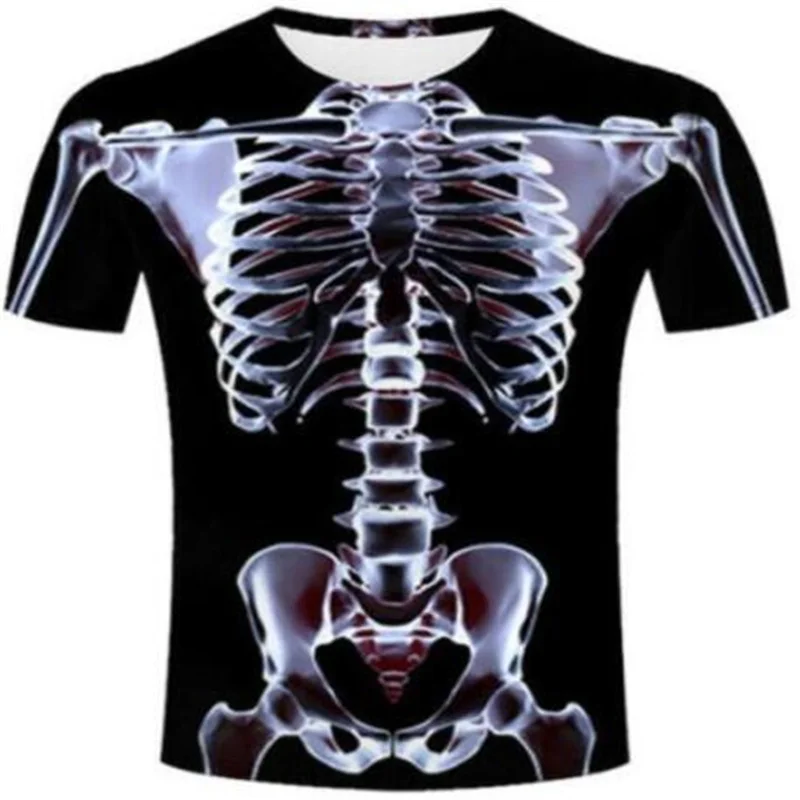 Halloween Skeleton Splanchna 3D Print T-Shirts Men Woman Casual T Shirts Y2k Harajuku Hip Hop Streetwear Tees Tops Kids Clothing
