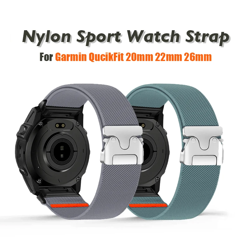 20mm 22mm 26mm Quickfit Nylon Watch band For Garmin Fenix 8pro 43mm/Fenix 7S/7S Pro/6S/6S Pro/5S/5S plus Garmin Epix Pro 42mm
