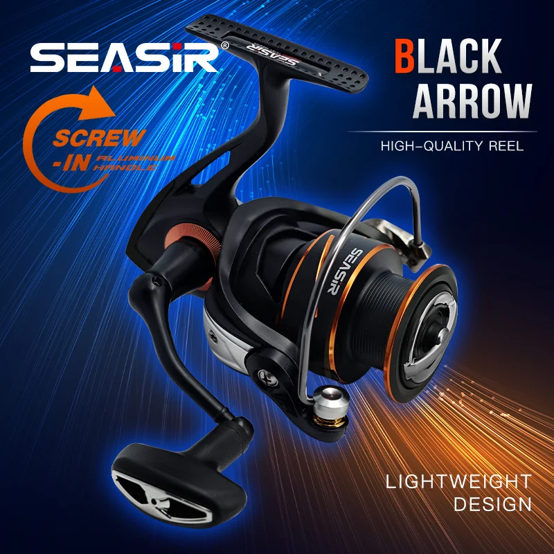 SEASIR Black Arrow 5+1BB Metal Main Gear Smoother Aluminum Spool Strong Drag Waterproof High-Quality Fishing Reel