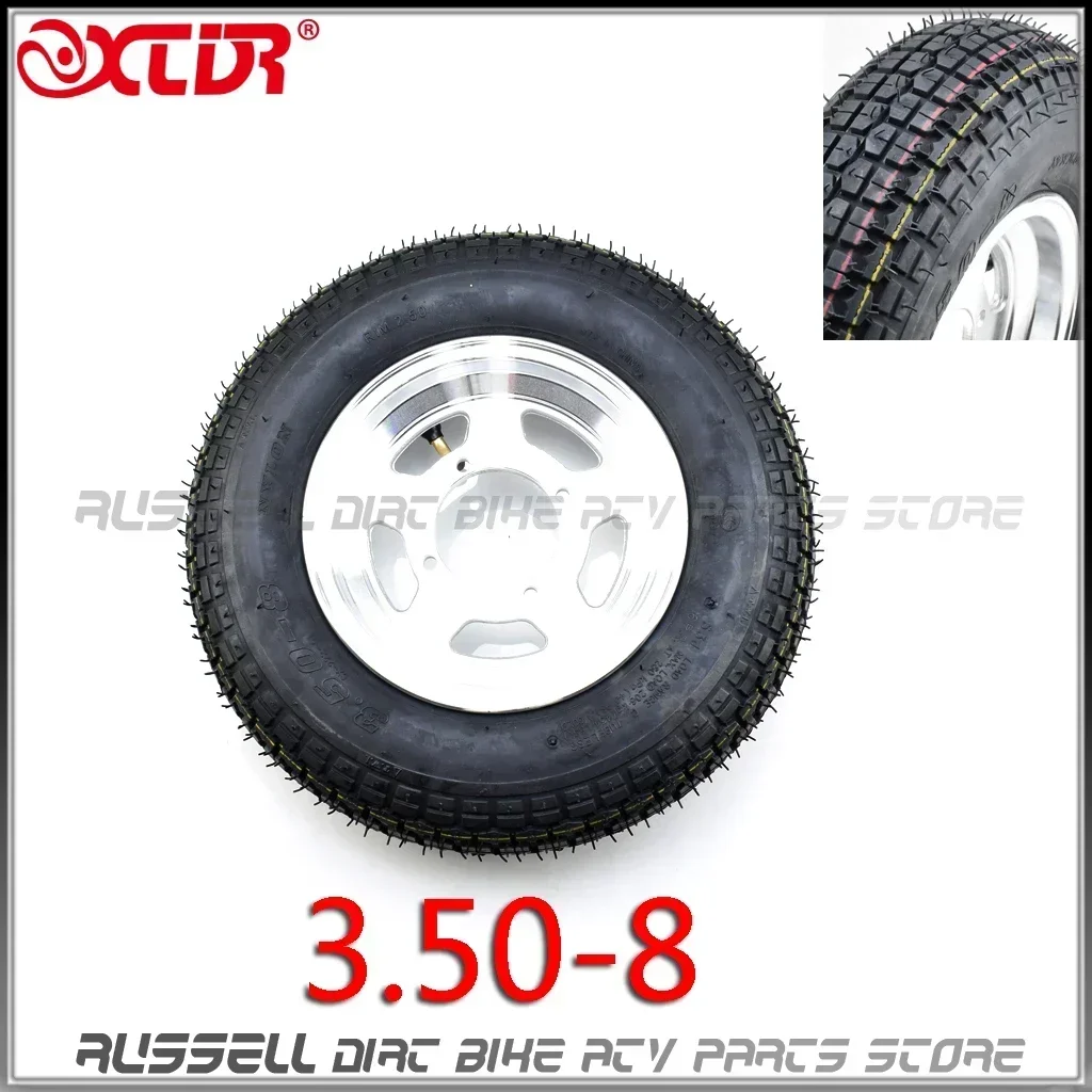 8 Inch Aluminum Alloy Wheel Rim with 3.50-8 Tubeless Tire for Honda Monkey Bike Scooter Motorcycle Spare Parts Accessories