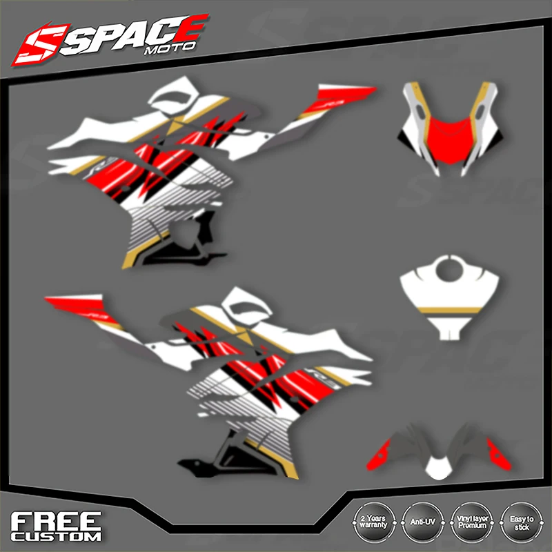 

SPACE Custom Motorcycle Graphics For YAMAHA 2019 2020 2021 2022 2023 R3 Enduro Decal Stickers Kits 004