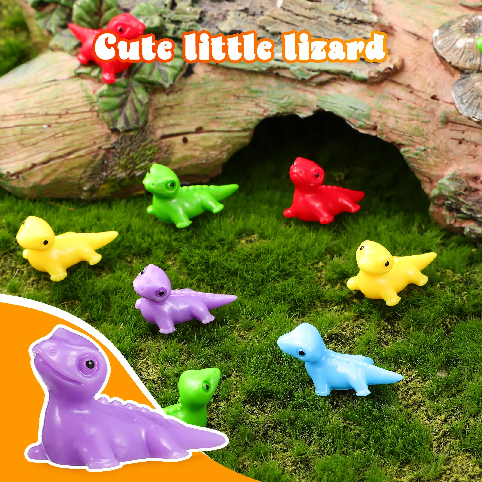 100 pcs Mini Resin Lizards Exquisite Design Bright Colors For Dollhouse Bonsai Garden Decor Miniature Tiny Animal Ornaments