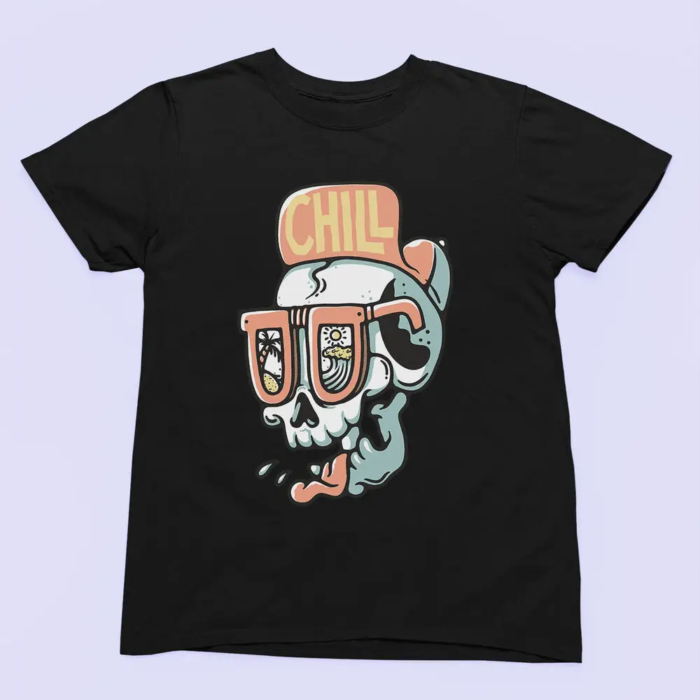 Camiseta gráfica Chill Skeleton – Cool Relaxed Skull - Camiseta para hombre y mujer