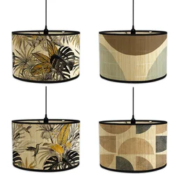 Abstract Geometrical Bamboo Lamp Shade Creative Foldable Hanging Lampshades abat jour European Style Plant Home Decoration 2024