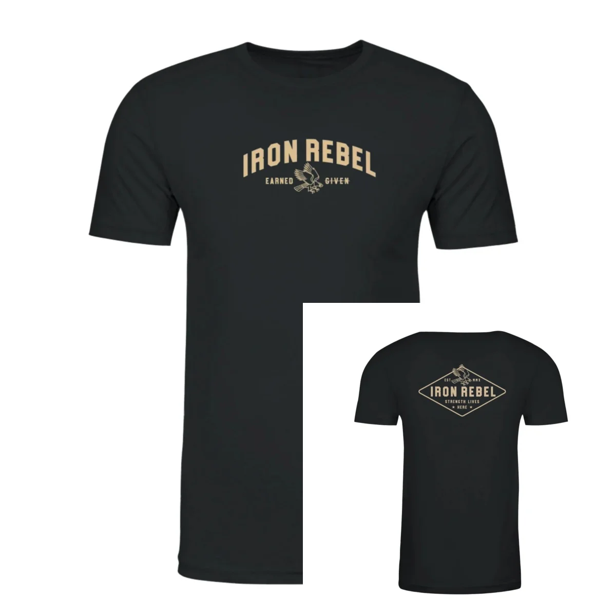 New Eagle Tee (Black) Premium Fitted Gym T-Shirt _ Perfect for Bodybuilders & Powerlifters
