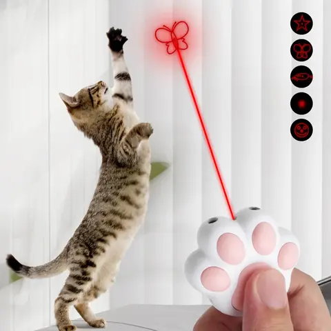 Funny Laser Pet Toys Rechargeable 5 Adjustable Patterns for Pet Dog Cats Interactive Kitten Training Chaser Cat Pets Accessories