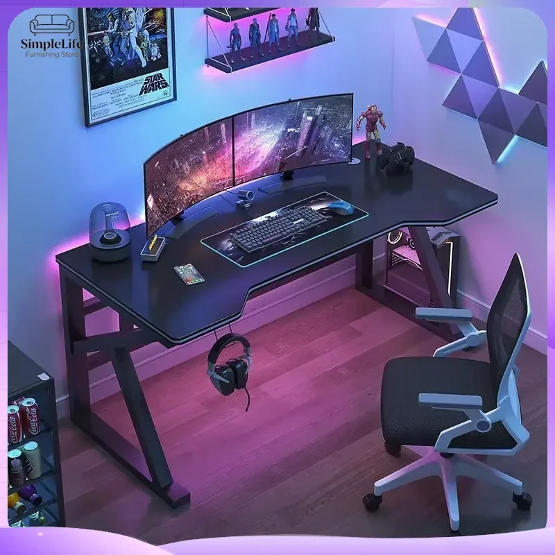 Gaming Desk Computer Table for Esports Desktop Work Study Writing Simple Rectangular Desk Home Office Student Rental