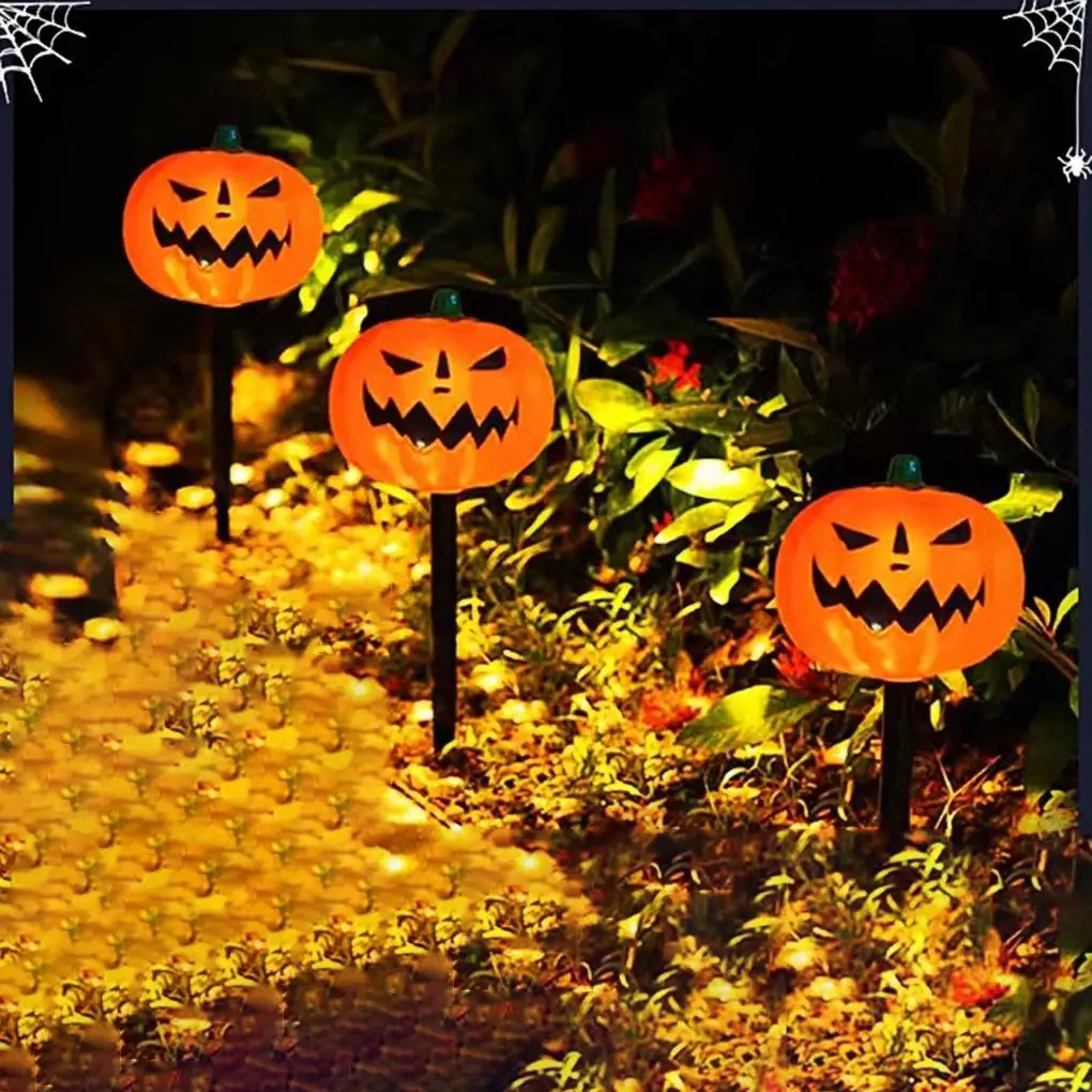 Energia Solar Halloween Light, luzes de abóbora ao ar livre, jardim gramado, plug-in Horror Atmosfera Props, Halloween Party Supplies, 5pcs