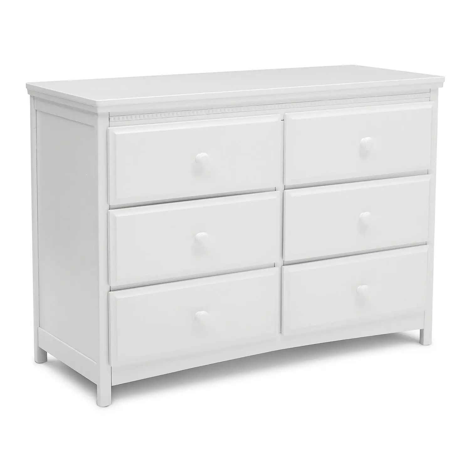 Emerson 6 Drawer Dresser With Interlocking Drawers - Greenguard Gold Certified, Bianca White