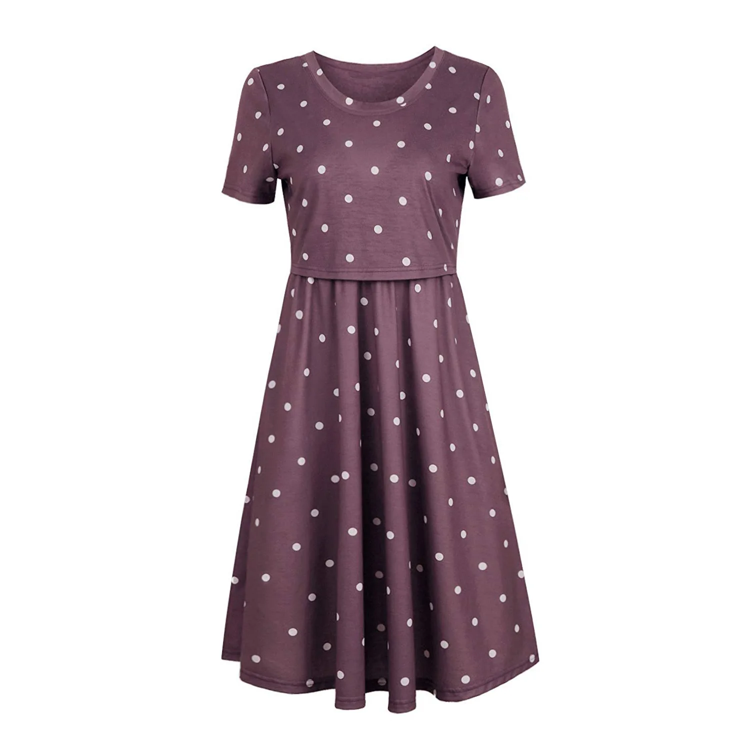 New European and American fashion maternity wear short-sleeved polka dot print maternity dress maternity striped nursing clothe