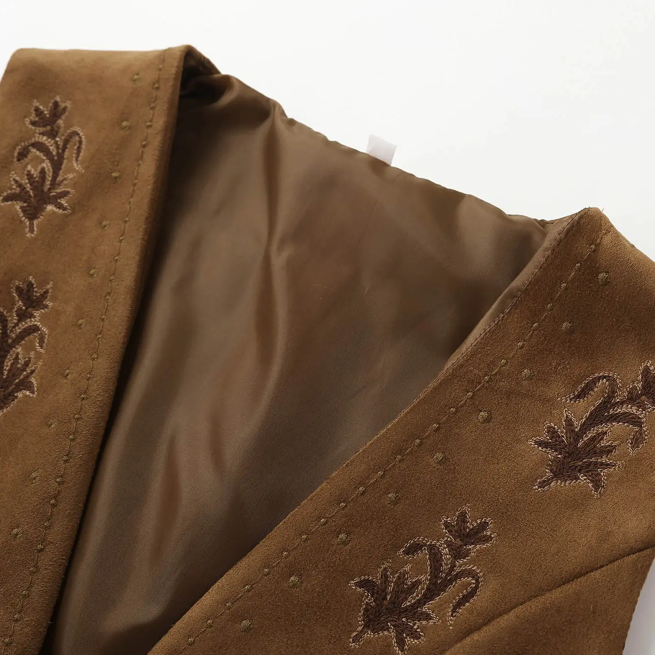 n المطرزة الغزلان الجلد المخملية سترة المرأة ربيع الخريف V-ne مربوط التخسيس طبقات أعلى عطلة Sle العصرية #3