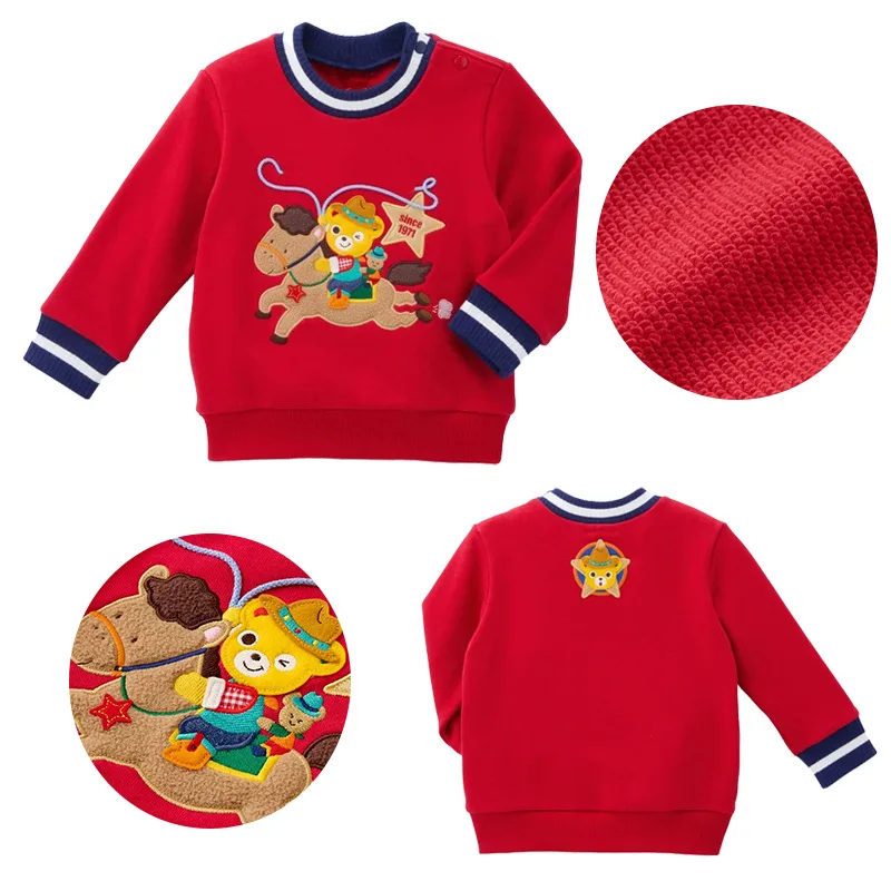 

Детский осенне-зимний повседневный свитшот, топ с вышивкой милого медведя в японском стиле для мальчиков