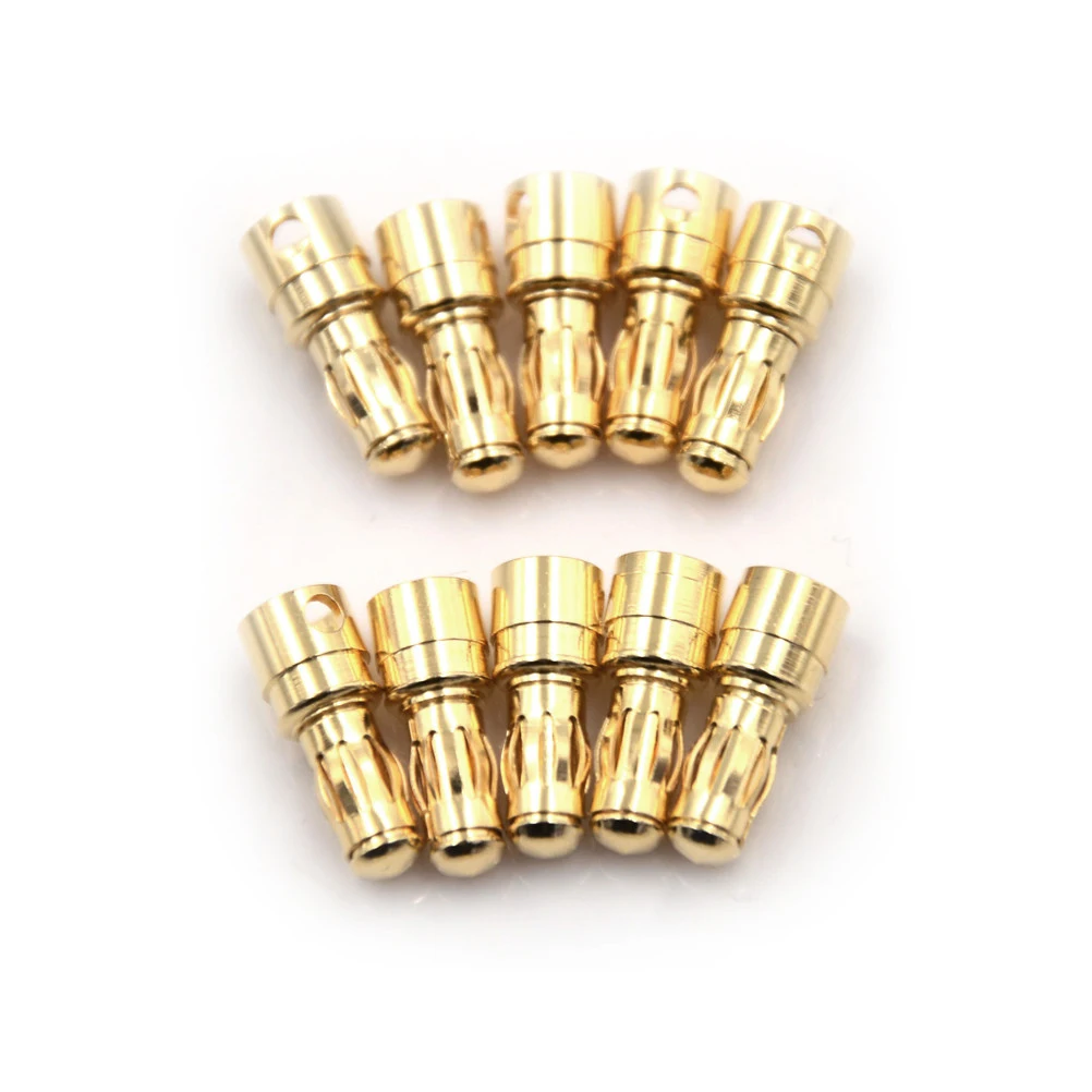 10Pair 3.5mm Gold-plated Bullet Banana Plug Connector Male And Female