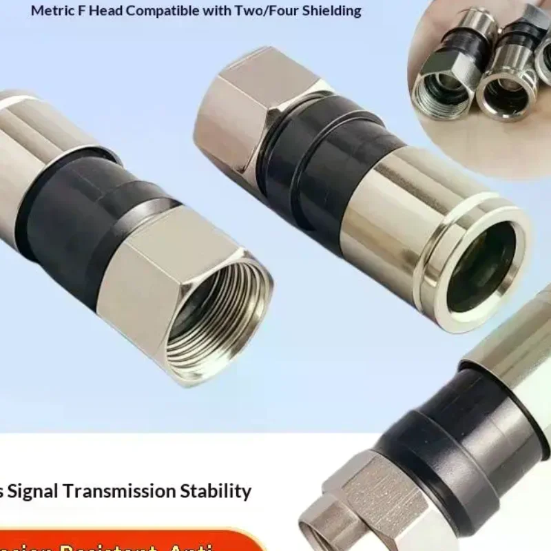 5/10/20Pcs Waterproof Straight Antenna Cable Adapters RG6 F-Type Coaxial Compression Connectors For Satellite & Cable TV