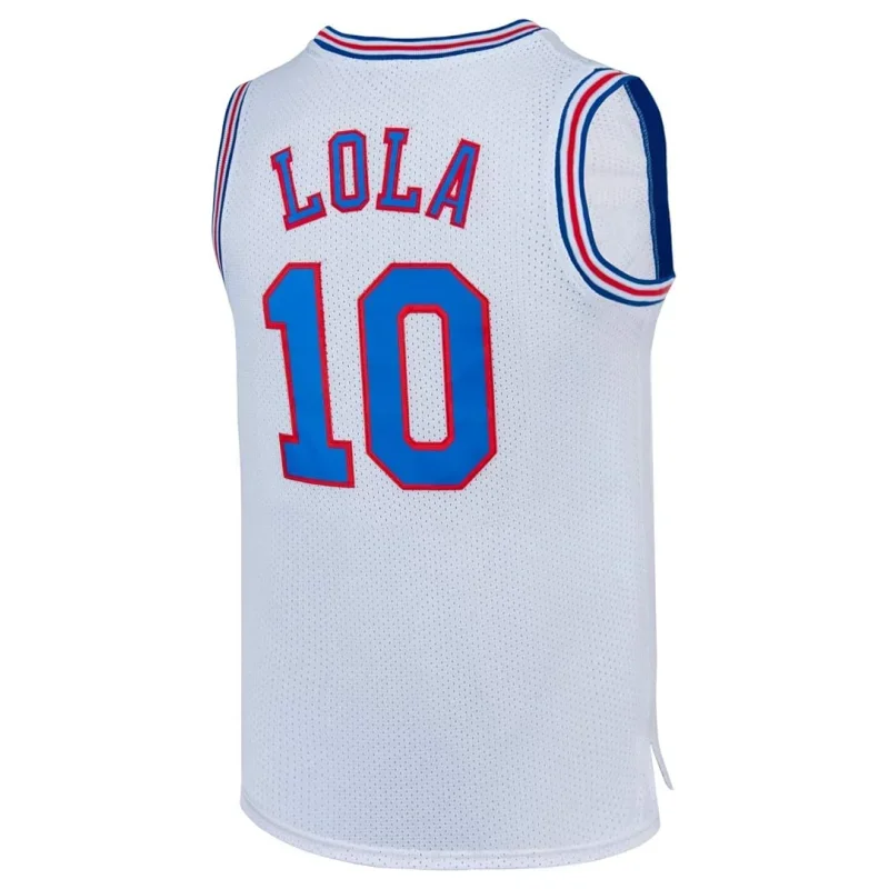 Movie Space Jam #10 LOLA Cosplay Tune Squad Bunny Basketball Jersey Halloween Shirts for Party White/Black S-3XL