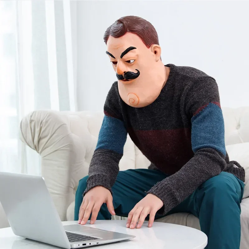 قناع Bear House Hello My Neighbor التأثيري لعبة الرعب خوذة من اللاتكس لكامل الوجه أغطية رأس واقعية للكبار للهالوين Masq2025 PPT01..