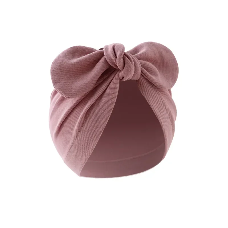 Newborn Hat for Girls Boys Beanie Cute Bows Turban Hats Cotton Infant Bonnet Solid Color Toddler Cap Headwraps Accessories