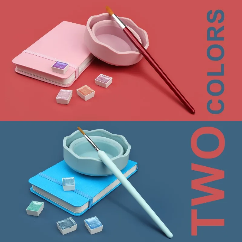 Paint Brush Basin Portable Collapsible Washing Bucket Silicone Washer Painting Palette Wash Pen Holder Cleaner Cup