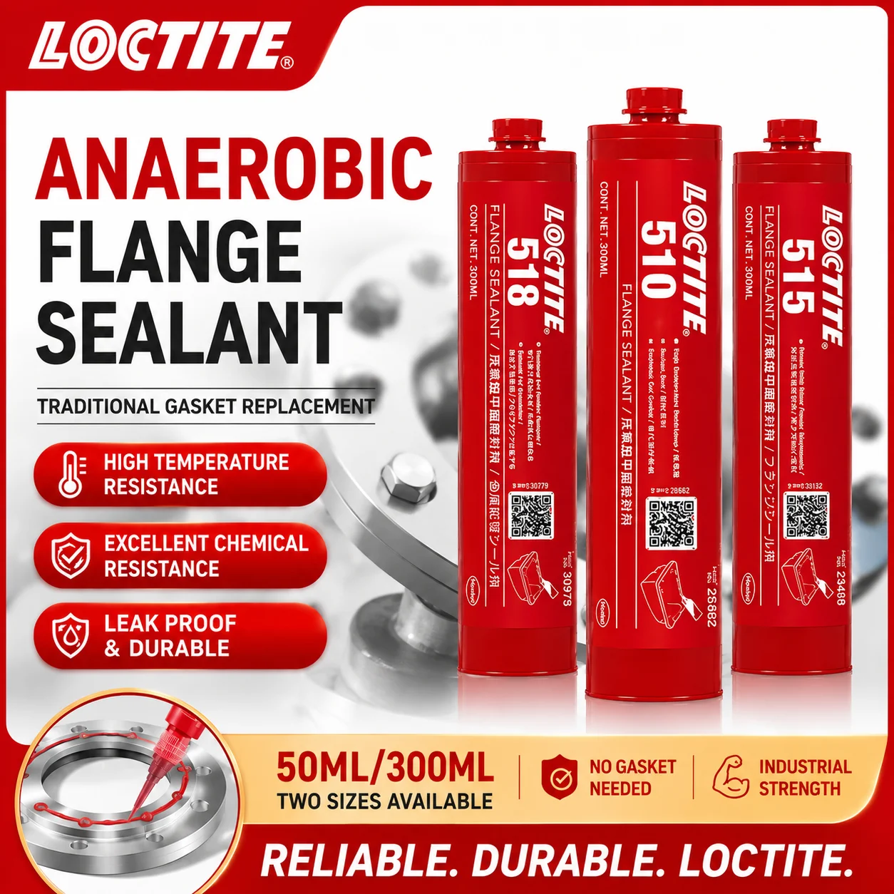 Loctite 518 510 515 Gasket Maker Flexible Flange Sealant Anaerobic Glue for Rigid Flange Original Gasketing Material