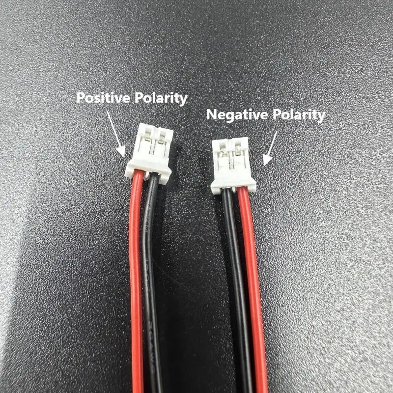 40PCS/Set Connector JST PH2.0mm 2 Pin 2MM Space Male Connector With 26AWG Cable Wires For Battery Positive &Negative Polarity