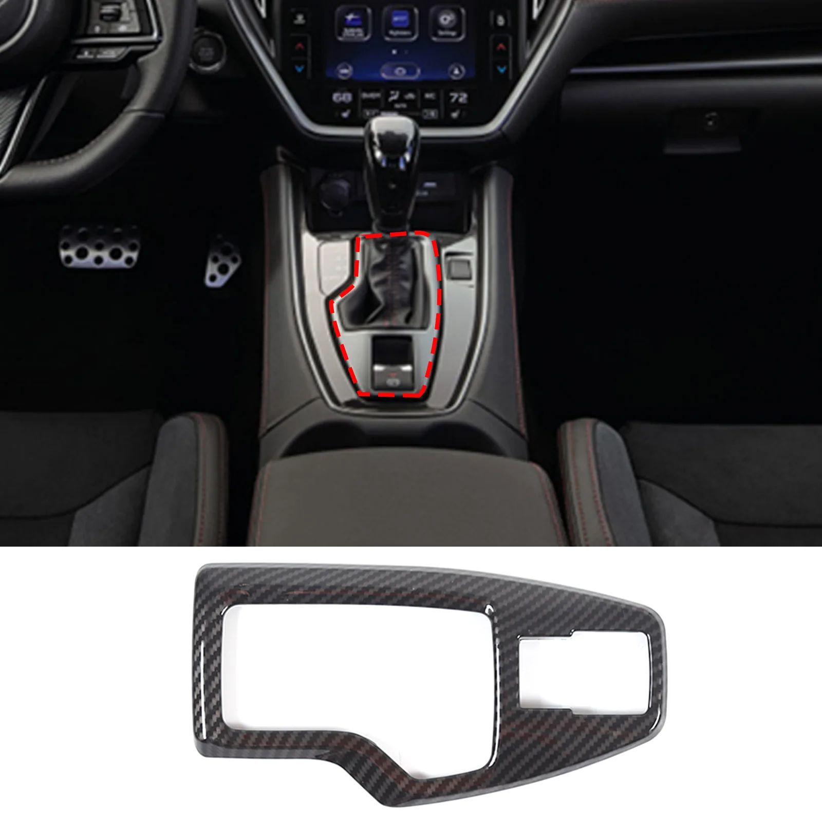 

For 2022-2023 Subaru WRX STI ABS Car Central Control Gear Shift Frame Box Trim Cover Electronic Handbrake Interior Accessories