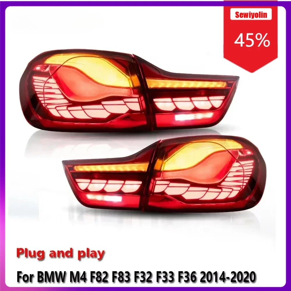 

Sewiyolin Car LED Tail Light Accessories For BMW M4 F82 F83 F32 F33 F36 2014-2020 Auto Rear Fog DRL Brake Turn Signal Lamp Plug