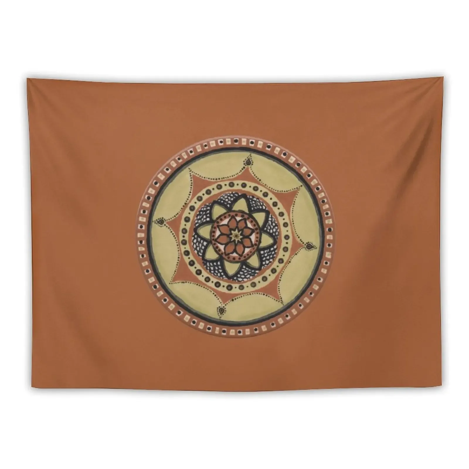 Green and Orange Trivet Mandala Tapestry Decorative Wall Mural Wall Decor Outdoor Decoration Bedroom Decorations Tapestry