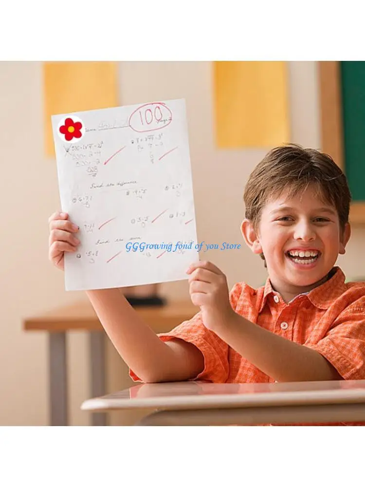 

H9EB 500Pcs Flower Sticker Children Motivational Sticker For Kid Craft Journal Notebook Floral Wrapping Label for Packaging