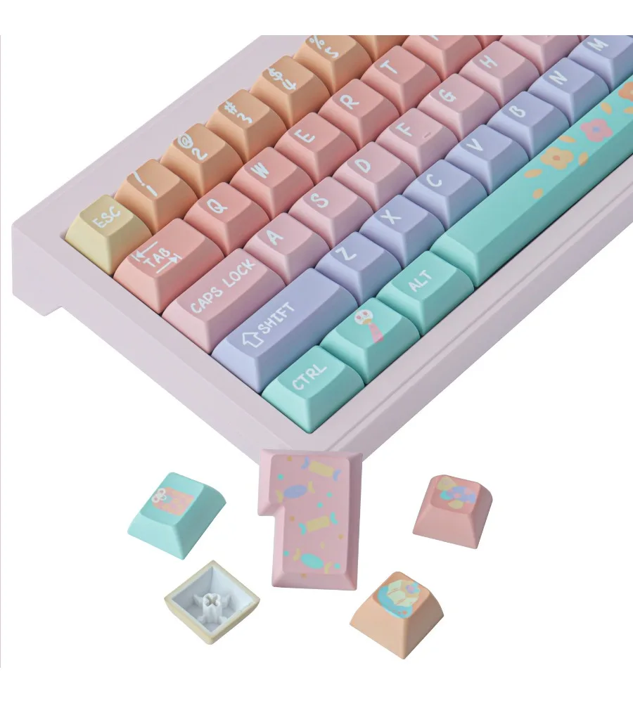 Sublimation mechanical keyboard Vitality handbook keycap 143 keys KCA height PBT full five sides