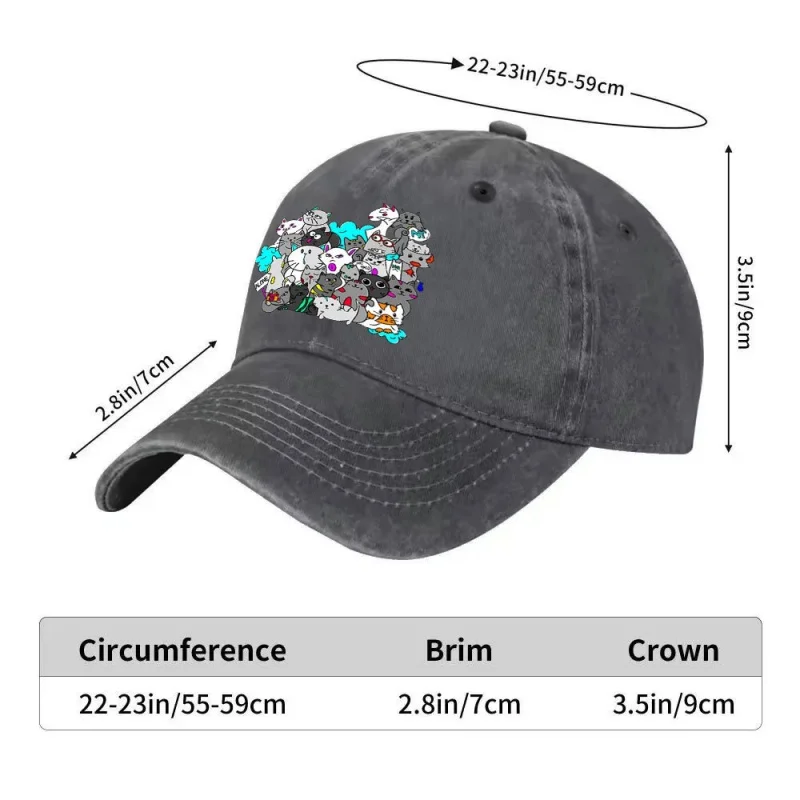 Hand-Painted Cat Design Adjustable Baseball Cap, Lightweight Vintage Style for Men and Women, Streetwear, Hiking, Festival Gift