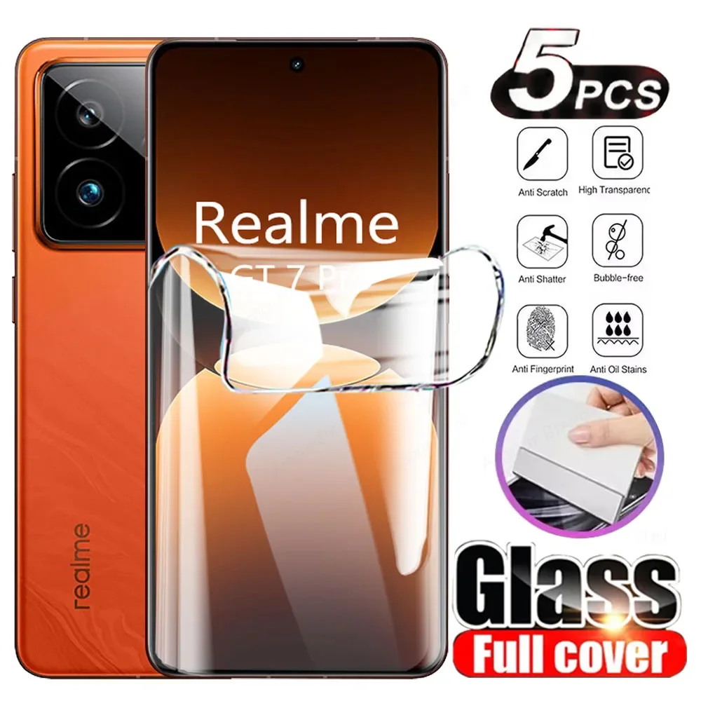 

5PCS Hydrogel Film For Realme GT 7 Pro 6T ENO 6 5 SE 3T Neo 3 2 Screen Protector For Realme C63 C67 C55 C53 C51 C30 C25 C20 Film