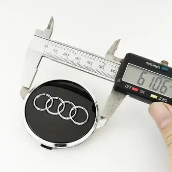 適用於Audi A3 A4 A5 A6 A7 S4 S6 Q5 Q3 Q7 RS7 的 4 件組汽車造型輪圈蓋標誌 60mm 61mm 68mm 69mm 輪圈中心蓋 8 最佳銷售 奧迪A3輪圈中心蓋 - №3