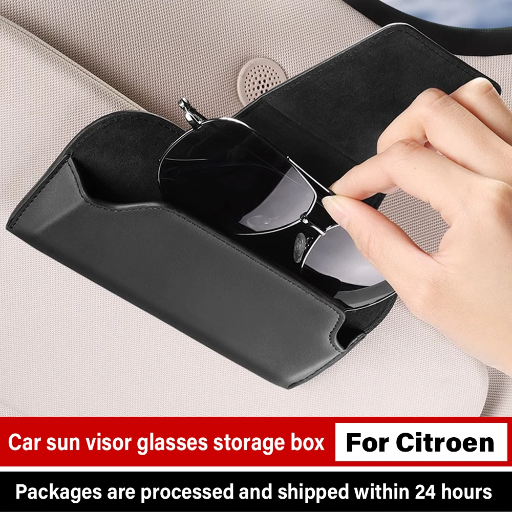 

Car Glasses Case Auto Sun Visor Multi-Function Sunglasses Card Ticket Holder For Citroen Picasso Berlingo C3 C4 Carcasa Xsara C1