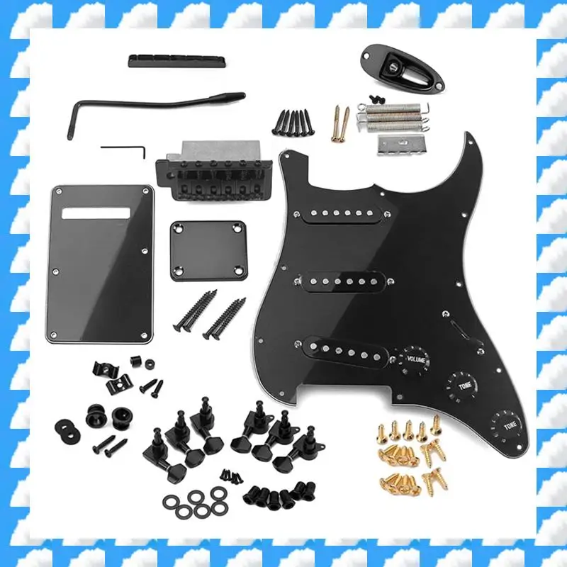 

ONGE Complete DIY Accessory Kit For Electric Guitar Including Pre-Wired Pickguard Bridge Pickups And Other Guitar Accessories