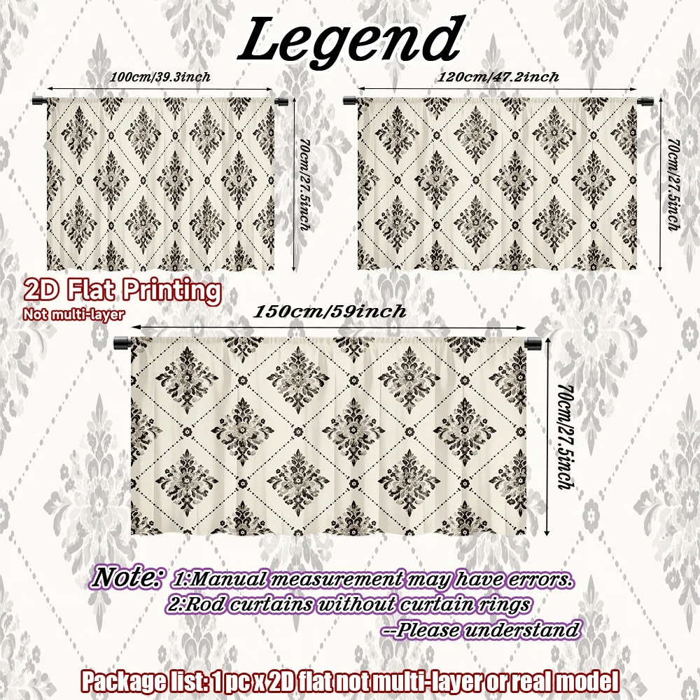 2D flat 1pc Country style Damask Diamond Motif Digital printing Suitable for kitchen cabinets and shoe cabinets, creating an