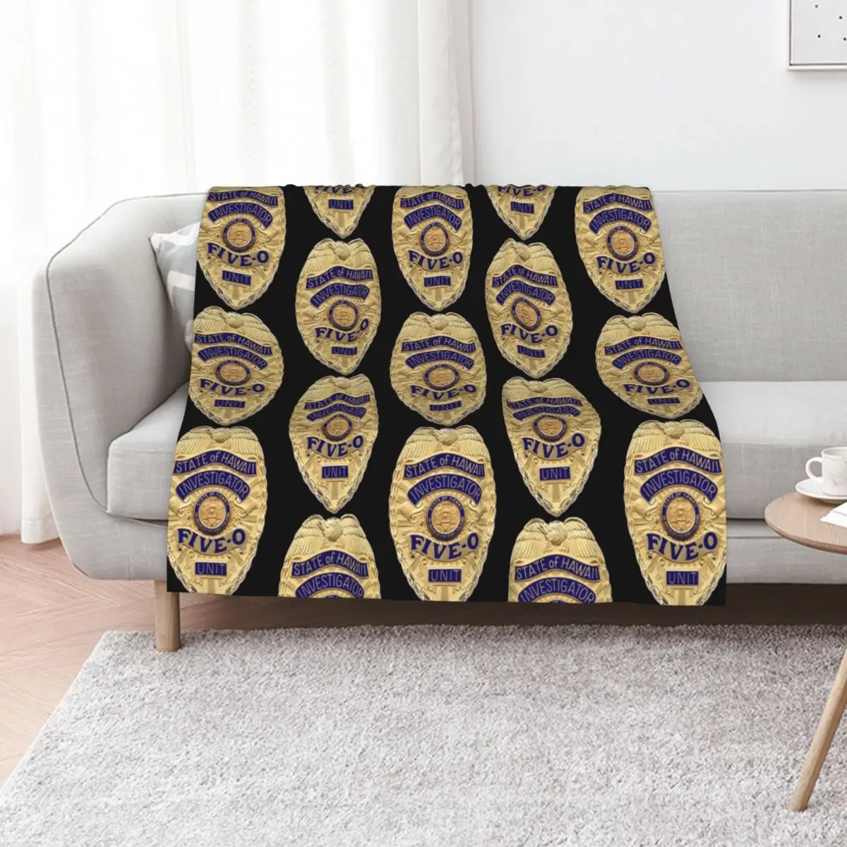 Hawaii five 0 badge Throw Blanket Designers Soft Plush Plaid Summer Beddings Flannel Fabric Personalized Gift Comforter Blankets
