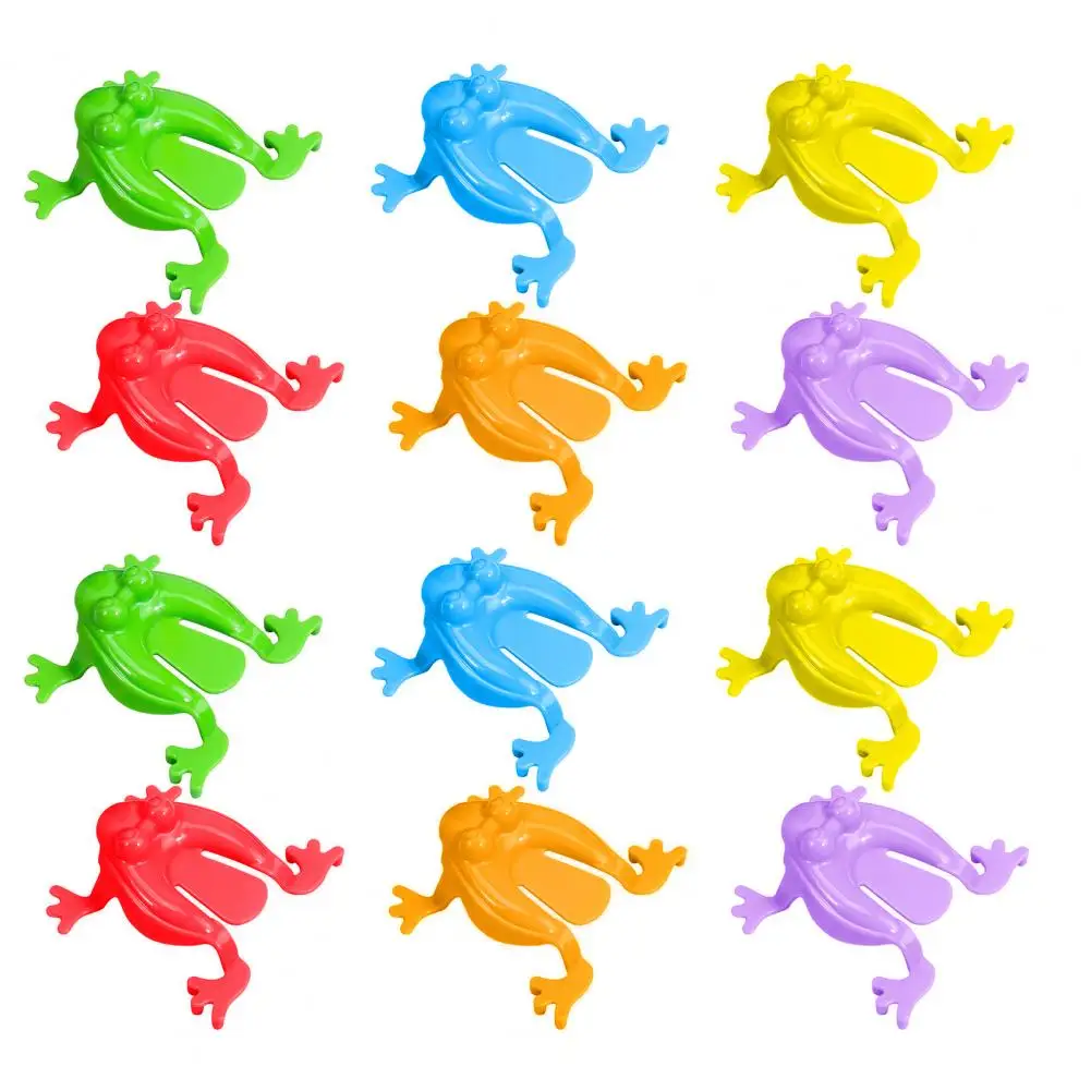 Colorful Frog Toy Bouncing Frog Toy Colorful Plastic Jumping Frog Toy for Kids Pocket-size Nostalgic Party Favor