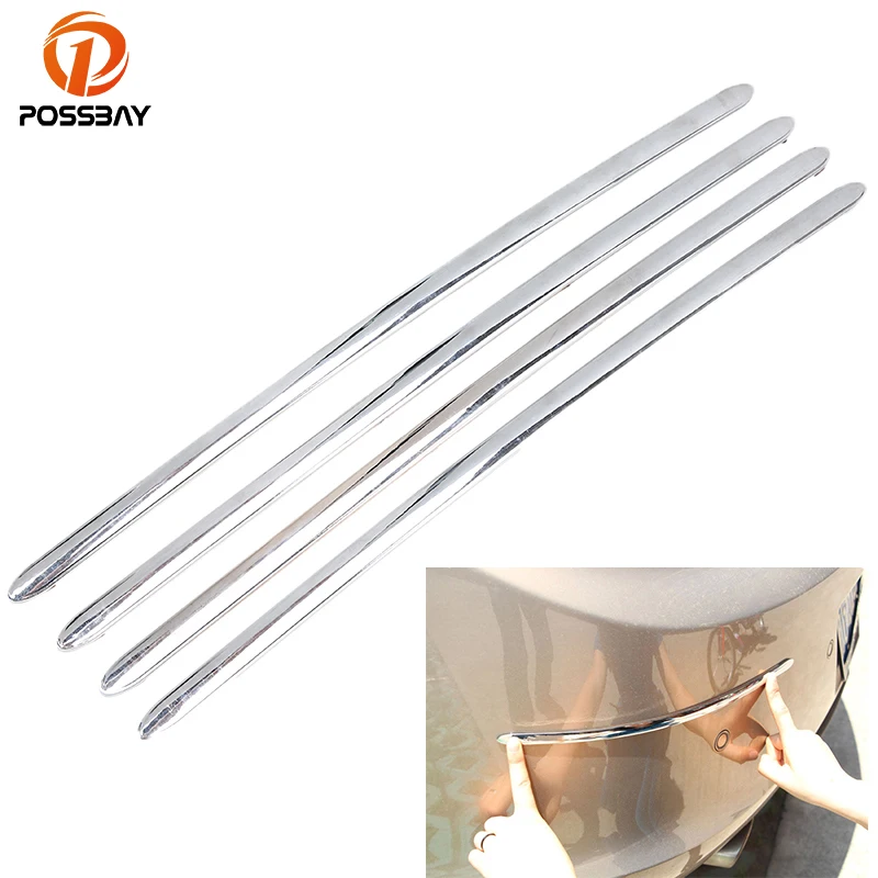 

4Pcs Universal Car Bumper Corner Protector Lip Guard Chrome Auto Stickers Decals Automobiles Protector Exterior Parts Styling