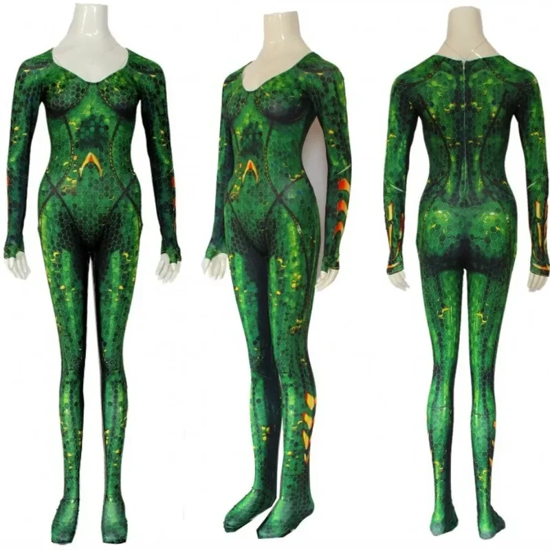 Movie Aquaman Mera Justice Alliance Sea after Mae La Mera Hero one-piece jumpsuit Tights Cosplay Costume Halloween Christmas