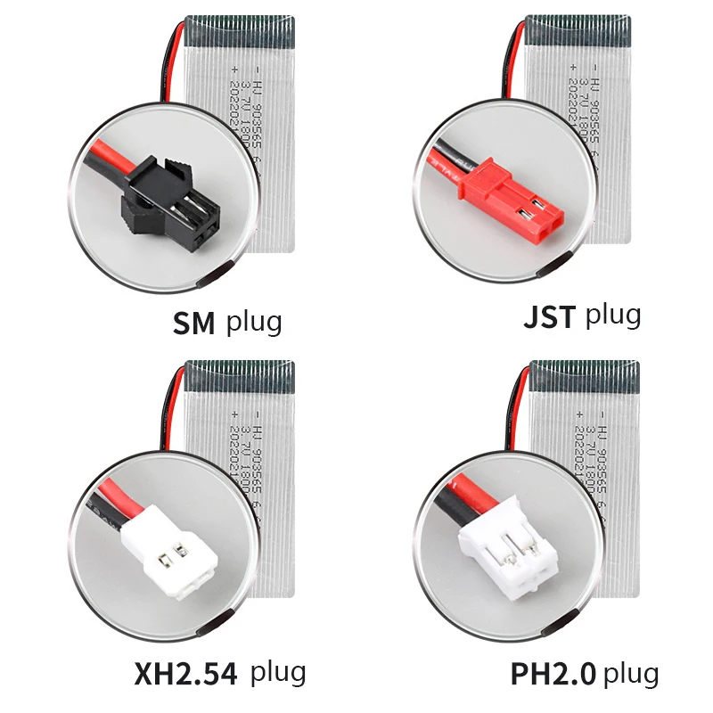 3.7V 1800mAh 903565 Polymer Lithium Battery for Model Aircraft Remote Control Aircraft, Drone Batteries High rate 25C