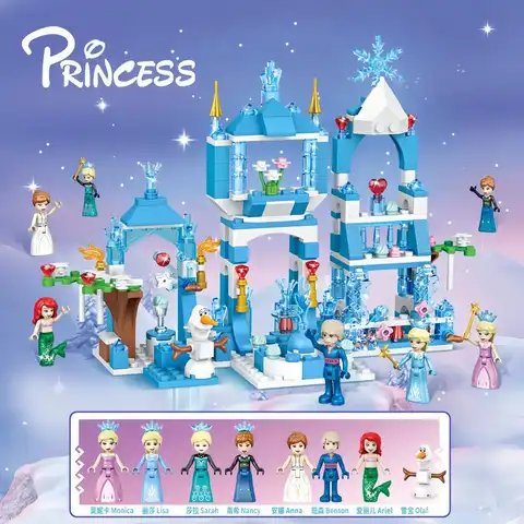 Frozen Elsa Princess Villa Castle Building Blocks Gift For Girls Educational Puzzle Toy