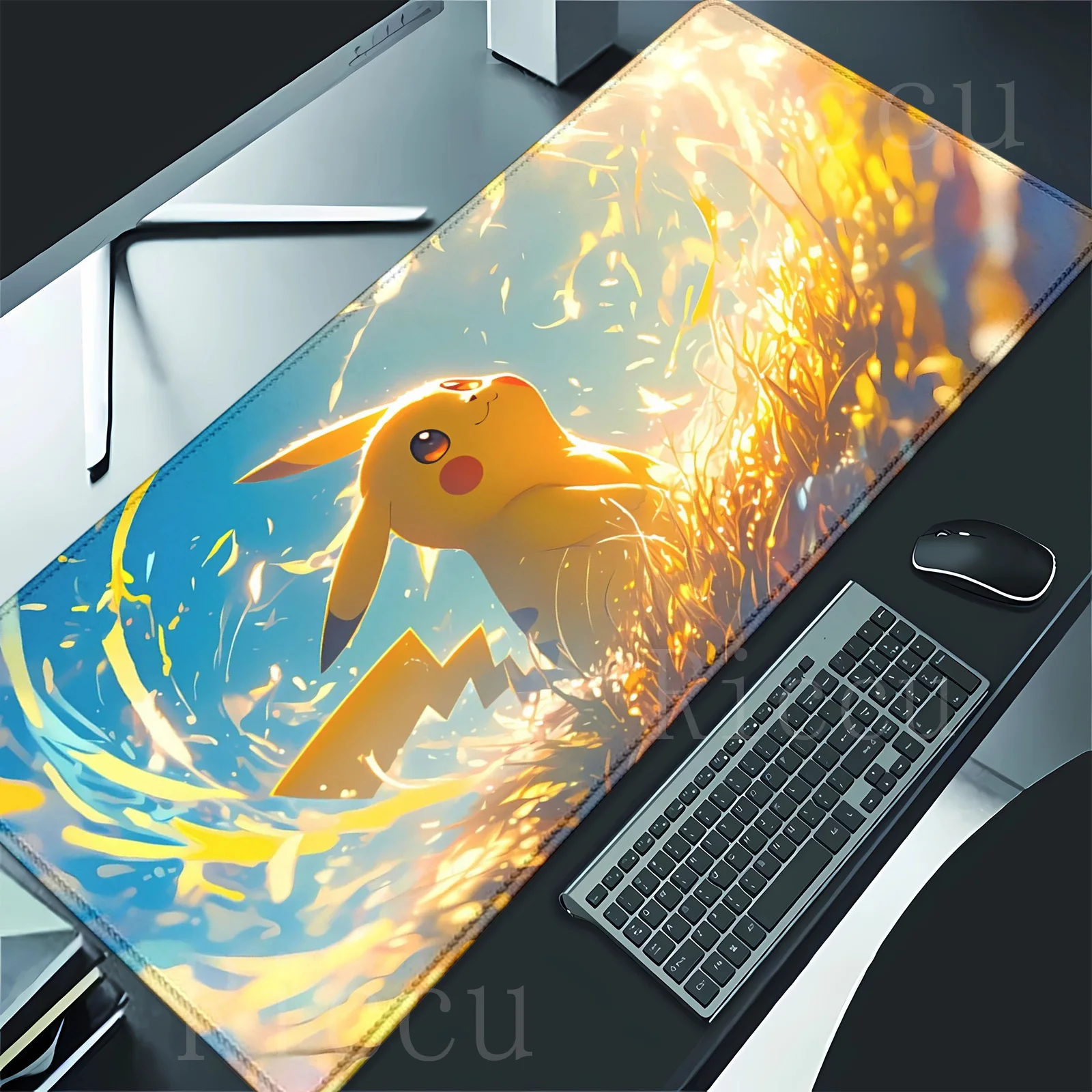 

Gaming Mouse Pad 900x400 cartoon PC Anime Gamer Cabiner Keyboard Rug P-pokemonS Desktop Mouse Mat Carpet Kawaii Rubber Mouse pad