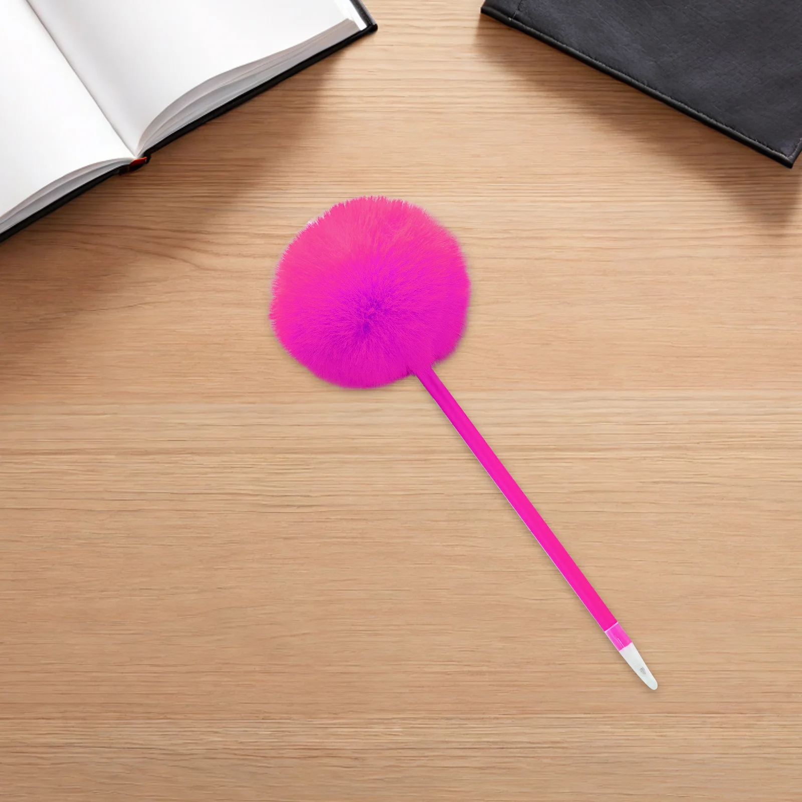 

15Pcs Ballpoint Pens with Pompom Tops Adorable Cartoon Style Multi-Color Writing Pens for Students Back to School Party